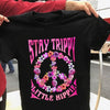 Hippie Flower Stay Trippy Little Hippie Cotton T-Shirt - Dreameris