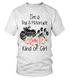 Im A Dog And Motorcycle Kind Of Girl Flower Gift Women Dog Lovers T-shirt - Dreameris