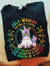 July Girl The Soul of A Witch Peace Unicorn Hippie Birthday Gift Standard/Premium T-Shirt Hoodie - Dreameris
