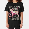 Just A Girl Who Loves Bull Terriers Dog Flower Gifts T-shirt - Dreameris