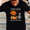 Just A Girl Who Loves Dogs And Fall Pumpkin Gift Men Women Dog Lovers T shirt - Dreameris