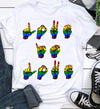 Love Is Love Lgbt Sign Language Cotton T-Shirt - Dreameris