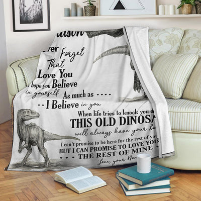 My Amazing Grandson Dinosaurs Believe In Yourself Gift From Nonni Fleece Blanket-Sherpa Blanket - Dreameris