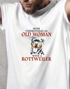Never Underestimate An Old Woman With A Rottweilers Gift Women Dog Lovers T shirt - Dreameris