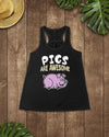 Pigs Are Awesome Comic Style For Farmer Premium Women's Tank - Dreameris