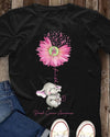 Pink Daisy Elephant Faith Breast Cancer Awareness Standard T-Shirt - Dreameris