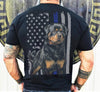 Rottweiler American Flag Blue Line Back Printed Standard Men T-shirt - Dreameris