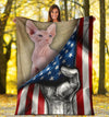Sphynx Cat American Flag Gift For Cat Lovers Fleece/Sherpa Blanket - Dreameris