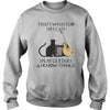 That's What I Do I Pet Cats I Play Guitars & I Know Things Cat Lovers Standard Crew Neck Sweatshirt - Dreameris