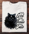 This Girl Runs On Jesus And Cats Gift Standard/Premium T-Shirt - Dreameris