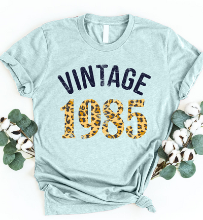 Vintage 1985 Birthday Leopard Pattern Standard/Premium T-Shirt - Dreameris
