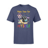 Make Time For Myself Black Cat Dreamcatcher Coffee Books Boho Lover - Standard T-shirt - Dreameris