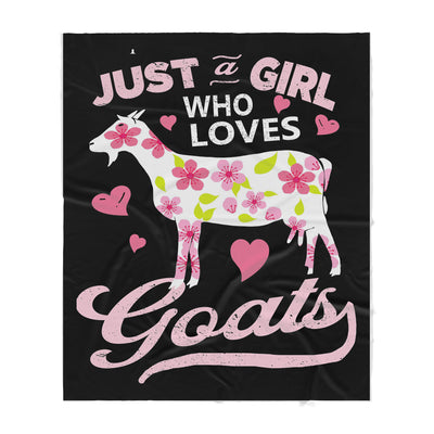 [Dreameris] Just A Girl Who Loves Goats Flower Farmer - Sherpa Blanket - Dreameris