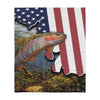 Dreameris Rainbow Trout Steelhead Fishing American Flag Gift - Sherpa Blanket - Dreameris